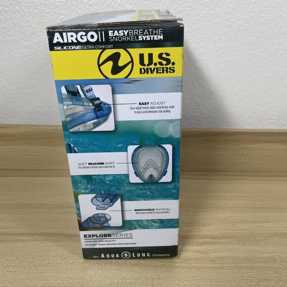 US Divers Airgo Full Face Snorkel Mask - Adult XS/SM Easy Breathe Snorkel System - Picture 4 of 7